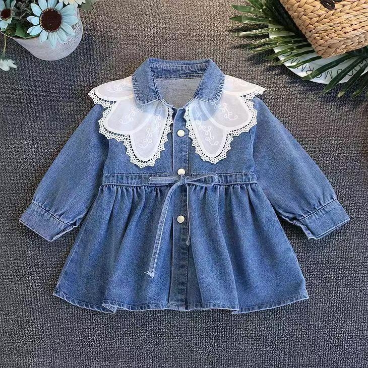 Nova djevojčica denim haljina u korejskom stilu, za dob od 3 do 8 godina, 2024