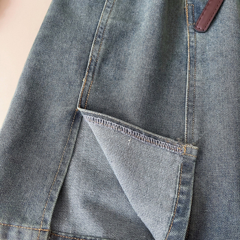 Dječja džins haljina u korejskom stilu, mekano pranje, 70% pamuk, A-linijski kroj, za djecu 3–8 godina