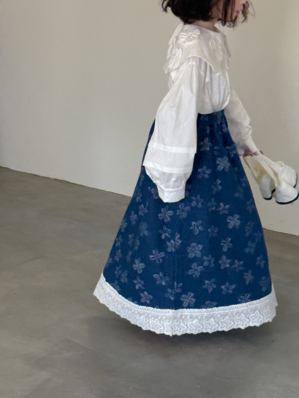 KUMAI.KIDS Dječja cvjetna traper suknja, korejski stil, 80% pamuk / 20% poliester, uzrast 3–8 godina, proljeće 2025