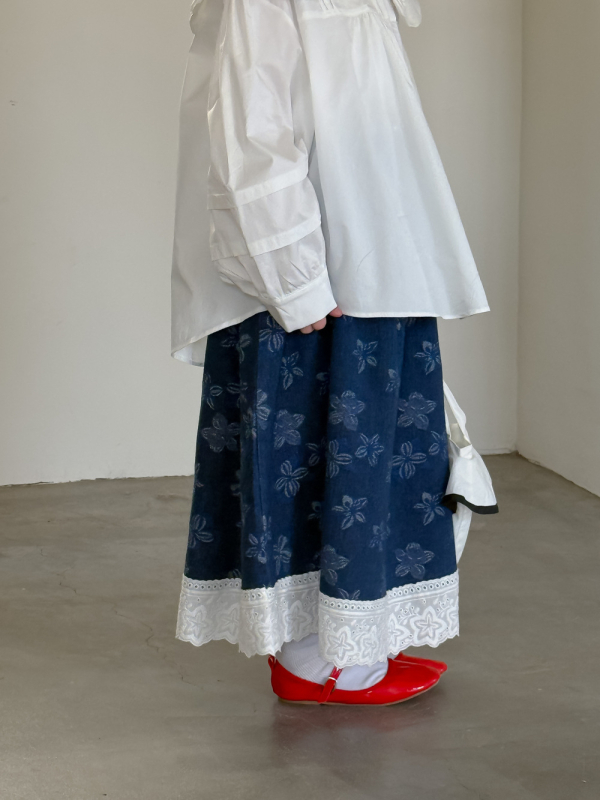 KUMAI.KIDS Dječja cvjetna traper suknja, korejski stil, 80% pamuk / 20% poliester, uzrast 3–8 godina, proljeće 2025