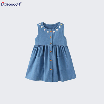 Dječja haljina za djevojčice — princes stil, materijal pamuk i lan, podstava od lana, za uzrast 3–8 godina, proljeće 2025