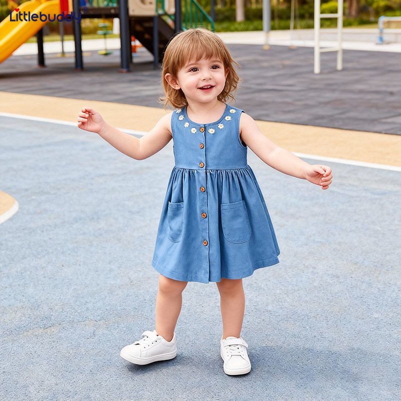 Dječja haljina za djevojčice — princes stil, materijal pamuk i lan, podstava od lana, za uzrast 3–8 godina, proljeće 2025