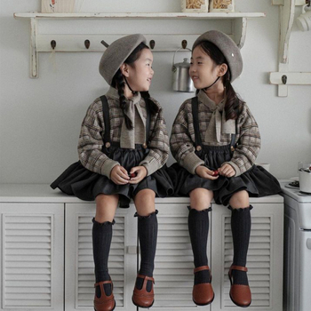 Kétoldalas viselhető denim ruha gyerekeknek, pántos, Cake szoknya, 90% pamut, 3–8 éveseknek (100–140 cm)