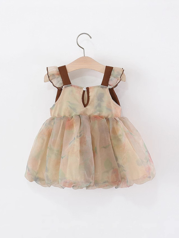 Gyerekeknek szóló ruha – hercegnő stílus, pamut, 95% tartalom, 1–3 éveseknek, 2025 nyár