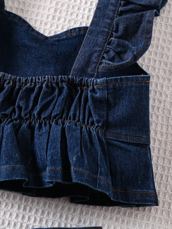 Gyerekeknek szóló két darabos szett: pamut felső és pliszírozott szoknya övvel, egyszínű, 3–8 év (100–140 cm), nyár/tavasz/ősz