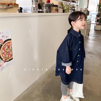 Lányok denim szoknya - Laza szabás, 90% pamut, tavasz, 3-8 évesek