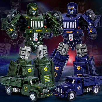 DIY robota automobiļa transformējošais modelis – plastmasas auto modelis ar inerces vadību, simulēts militārais transports