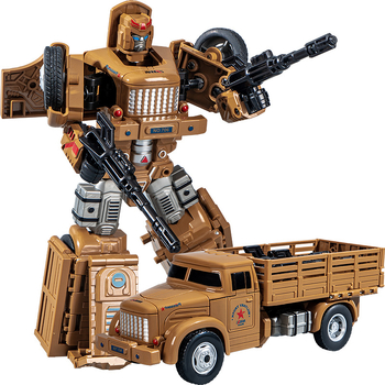 DIY robota automobiļa transformējošais modelis – plastmasas auto modelis ar inerces vadību, simulēts militārais transports