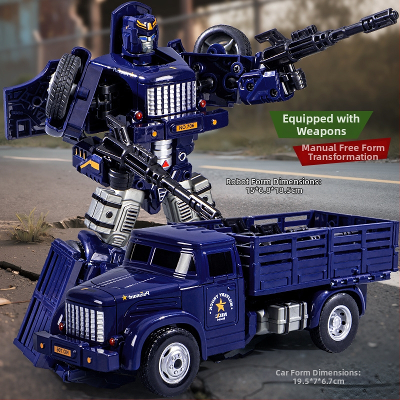 DIY robota automobiļa transformējošais modelis – plastmasas auto modelis ar inerces vadību, simulēts militārais transports