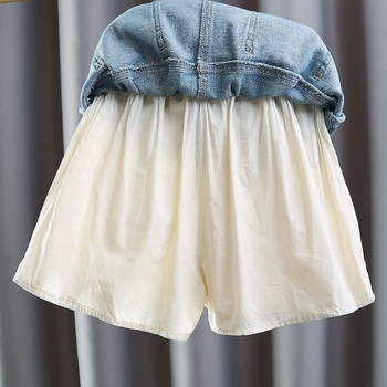 Lányoknak szóló farmerminiszoknya - pamut anyag, vékony textúra, nyár 2025, 8 év feletti gyermekeknek