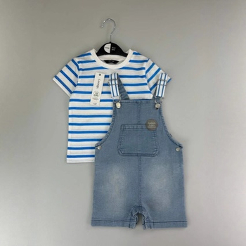 Dječji ljetni dvodijelni set, korejski stil, pamuk 95%, kratki rukavi, kratke hlače, jednobojni uzorak, za djecu 1–3 godine