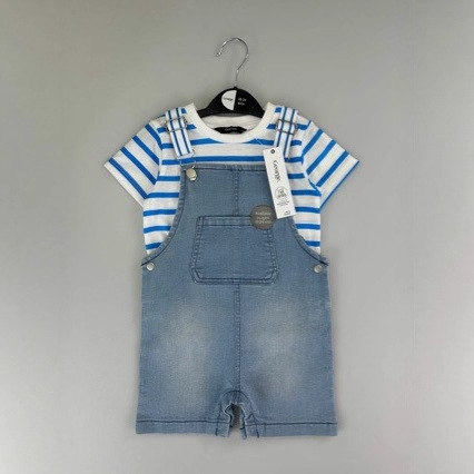 Dječji ljetni dvodijelni set, korejski stil, pamuk 95%, kratki rukavi, kratke hlače, jednobojni uzorak, za djecu 1–3 godine