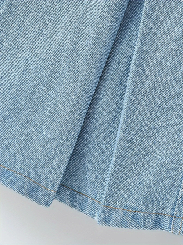 Dječji dvodijelni set: denim suknja i gornji dio, bez rukava, zatvaranje preko glave, 100% pamuk, ljeto 2024