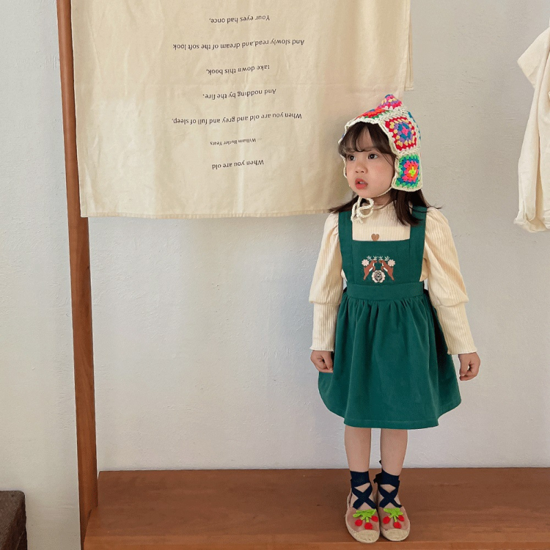 Dječja džins haljina s tregerima, s cvjetnim izvezom, korejskog stila, bez rukava, za uzrast 3–8 godina, proljeće i jesen