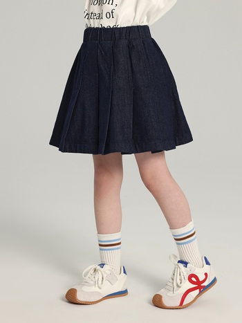 Gyerekeknek pamut pliszált szoknya – 83% pamut, pamut bélés, puha kezeléssel, Nyár 2025