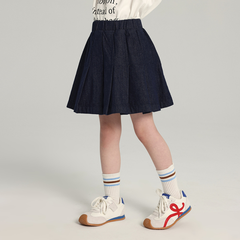 Gyerekeknek pamut pliszált szoknya – 83% pamut, pamut bélés, puha kezeléssel, Nyár 2025