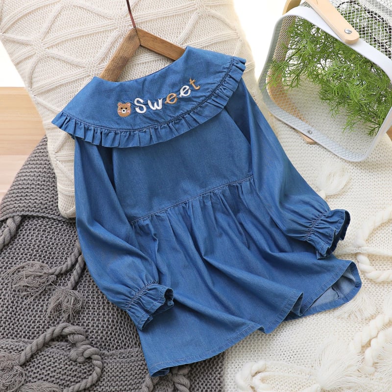 Dječja haljina princeza od pamuka 95% - za dob 3–8 godina - proljeće i jesen - meka obrada