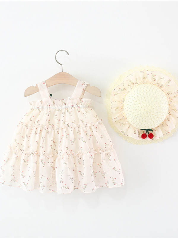 Koreai stílusú hercegnő ruha gyerekeknek, 95% pamut, egyszerű minta, 1-3 éveseknek