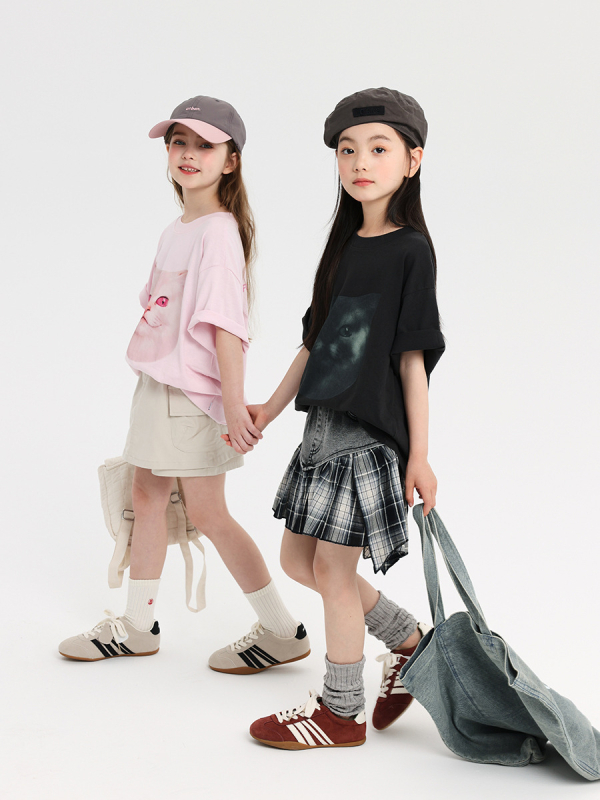 Gyerekeknek szóló szoknya - Nyár 2025, lányoknak, street/hip-hop stílus, fő anyag: pamut 87%, bélés: pamut 81–90%, márka Pudding Haru