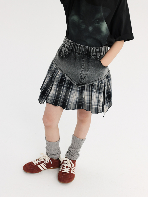 Gyerekeknek szóló szoknya - Nyár 2025, lányoknak, street/hip-hop stílus, fő anyag: pamut 87%, bélés: pamut 81–90%, márka Pudding Haru