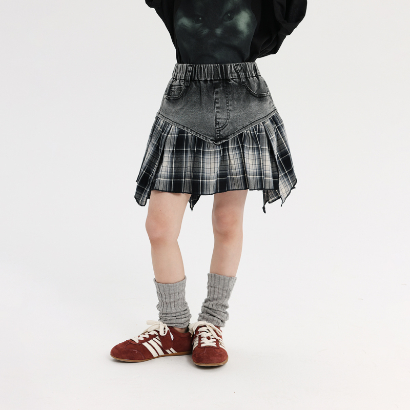 Gyerekeknek szóló szoknya - Nyár 2025, lányoknak, street/hip-hop stílus, fő anyag: pamut 87%, bélés: pamut 81–90%, márka Pudding Haru