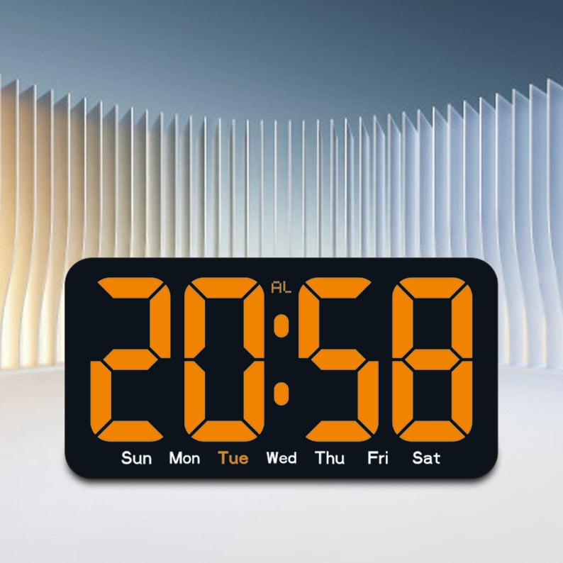 Minimalistički dizajn, velik font, veliki zaslon, LED digitalni sat s temperaturom i vremenom, alarm, zidni sat