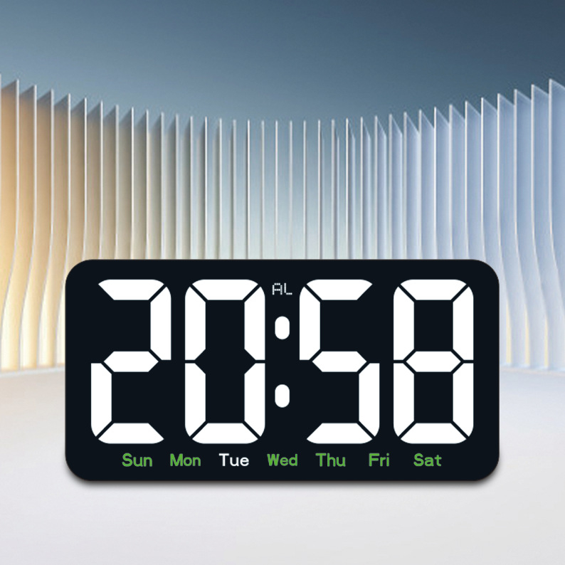 Minimalistički dizajn, velik font, veliki zaslon, LED digitalni sat s temperaturom i vremenom, alarm, zidni sat