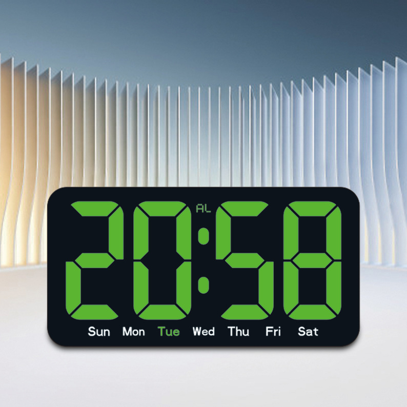Minimalistički dizajn, velik font, veliki zaslon, LED digitalni sat s temperaturom i vremenom, alarm, zidni sat