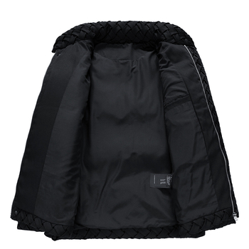 Ανδρικό μπουφάν με όρθιο γιακά, γέμισμα από πάπιας пух, χαλαρή γραμμή, χειμερινό, αντοχή σε κρύο έως -30°C/-15°C, εξωτερικό ύφασμα πολυεστέρα