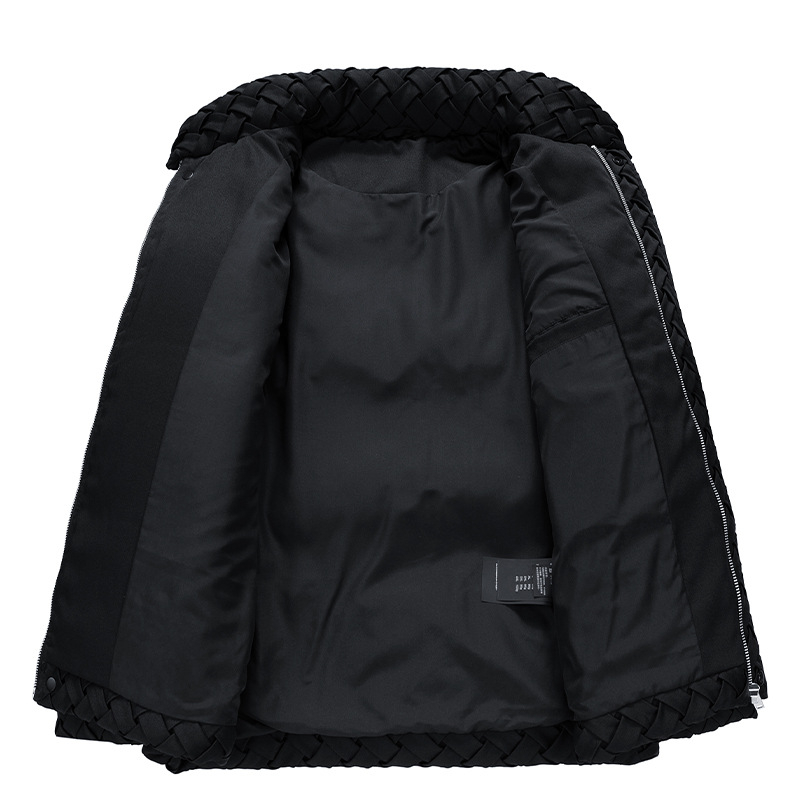 Ανδρικό μπουφάν με όρθιο γιακά, γέμισμα από πάπιας пух, χαλαρή γραμμή, χειμερινό, αντοχή σε κρύο έως -30°C/-15°C, εξωτερικό ύφασμα πολυεστέρα