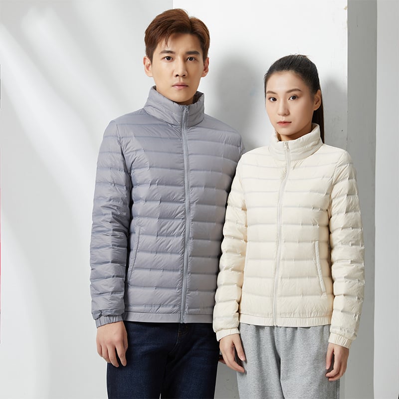 Unisex jakna s kačjim perjem, dvostruki dizajn, stojeći ovratnik, zatvarač