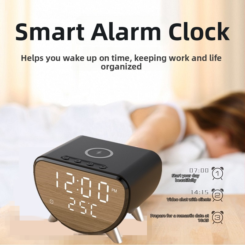 Kolme ühes traadita laadija laualaua kellaga ja termomeetriga, 15W kiirlaadimine, 2A väljund, 18W koguvõimsus iPhone'i jaoks