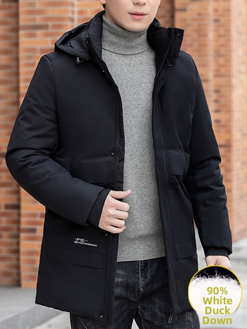 Μπουφάν με αποσπώμενο εσωτερικό επένδυση, γέμισμα από πάπιες πούπουλα 90%, μεσαίου μήκους, ανθεκτικό στον άνεμο και στο κρύο (-20 έως -5 °C)