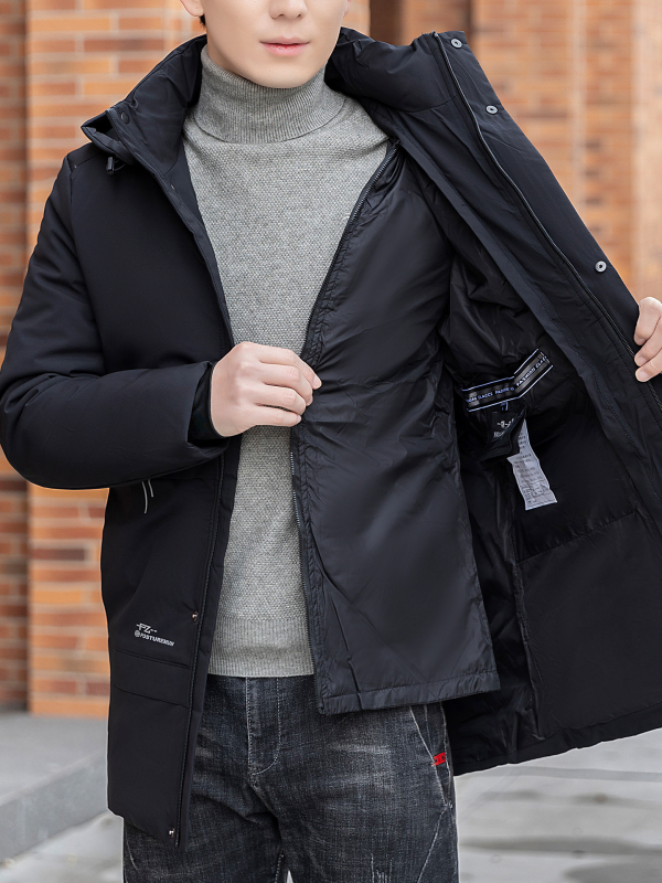 Μπουφάν με αποσπώμενο εσωτερικό επένδυση, γέμισμα από πάπιες πούπουλα 90%, μεσαίου μήκους, ανθεκτικό στον άνεμο και στο κρύο (-20 έως -5 °C)