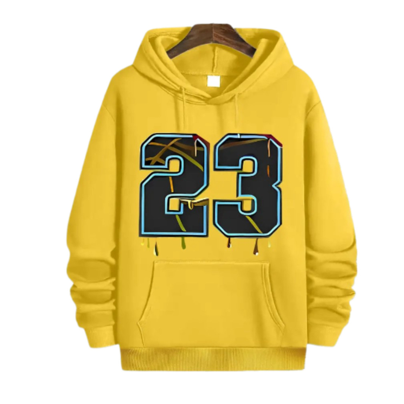 Ανδρικό φούτερ με κουκούλα, χαλαρή γραμμή, στρογγυλός λαιμός, ψηφιακή εκτύπωση, πολυεστέρας 96%+