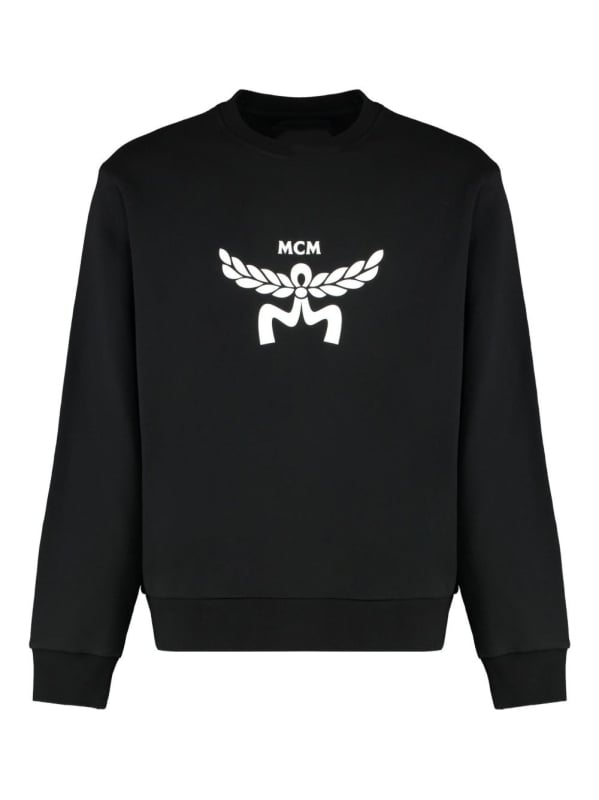 Tricou-sweatshirt pentru bărbați cu guler rotund, imprimare cu logo, croială lejeră, mâneci lungi, din bumbac combed 91–95% (400 g/m²+)