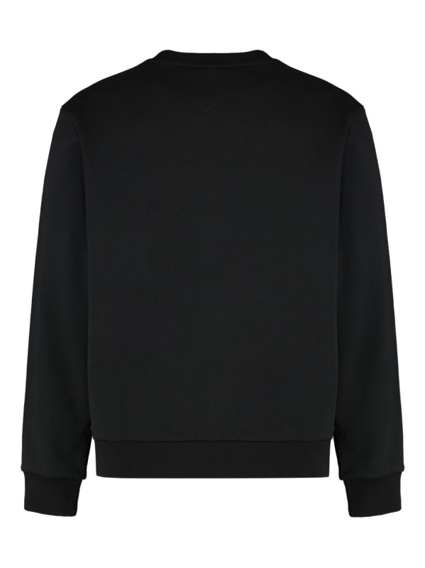 Tricou-sweatshirt pentru bărbați cu guler rotund, imprimare cu logo, croială lejeră, mâneci lungi, din bumbac combed 91–95% (400 g/m²+)