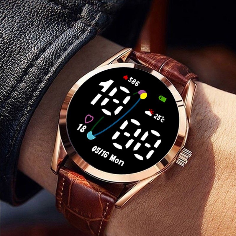 Elektronički LED ručni sat s digitalnim zaslonom, unisex sportska narukvica, plastično kućište, remen od imitacije kože, nije vodootporan