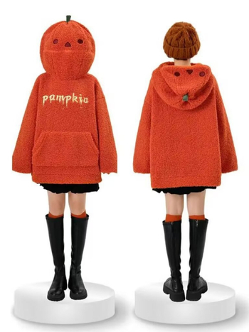 Hooded fleece pulover s zipom, print dizajn, slobodan kroj, poliester