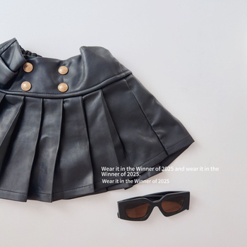 Meitenēm ziemas džinsa plisētā svārka — Korejas versija; ārējais audums ar enzīmu mazgāšanu (60% kokvilna); iekšējā odere no kokvilnas; vecuma grupa 3–8 gadi