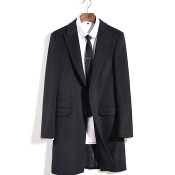 Ανδρικό παλτό από μείγμα μαλλιού – Slim fit, 50% μαλλί, με δύο κουμπιά, πέτο, μονόχρωμο, επένδυση πολυεστέρα, χειμερινή επαγγελματική ενδυμασία