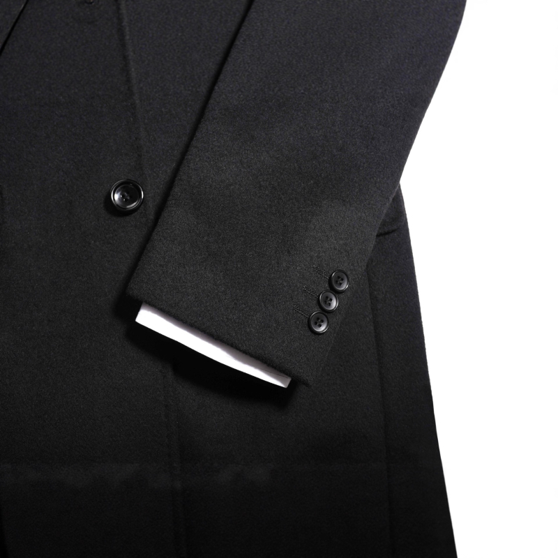 Ανδρικό παλτό από μείγμα μαλλιού – Slim fit, 50% μαλλί, με δύο κουμπιά, πέτο, μονόχρωμο, επένδυση πολυεστέρα, χειμερινή επαγγελματική ενδυμασία