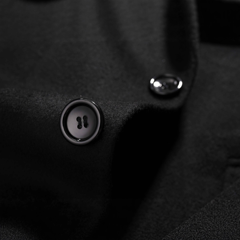 Ανδρικό παλτό από μείγμα μαλλιού – Slim fit, 50% μαλλί, με δύο κουμπιά, πέτο, μονόχρωμο, επένδυση πολυεστέρα, χειμερινή επαγγελματική ενδυμασία