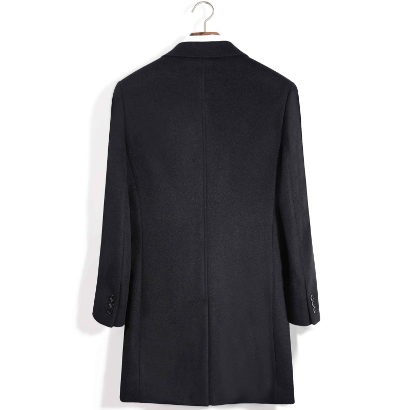 Ανδρικό παλτό από μείγμα μαλλιού – Slim fit, 50% μαλλί, με δύο κουμπιά, πέτο, μονόχρωμο, επένδυση πολυεστέρα, χειμερινή επαγγελματική ενδυμασία