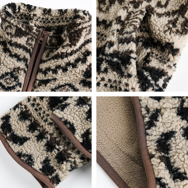 Jakna japansko-retro stila, stojeći ovratnik, zip, slobodan kroj, 100% poliester, jesen, za muškarce