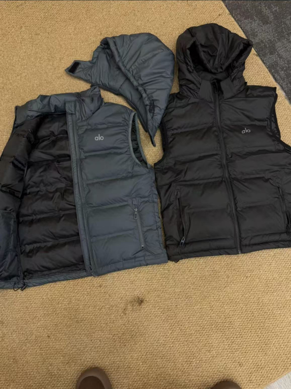 Muška kapuljačasta puffer vest – debeli poliester punjenje, poliester tkanina, ležerni kroj, jesen-zima