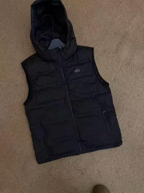 Muška kapuljačasta puffer vest – debeli poliester punjenje, poliester tkanina, ležerni kroj, jesen-zima