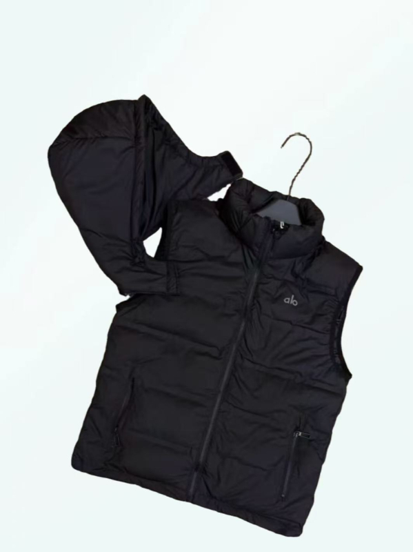 Muška kapuljačasta puffer vest – debeli poliester punjenje, poliester tkanina, ležerni kroj, jesen-zima