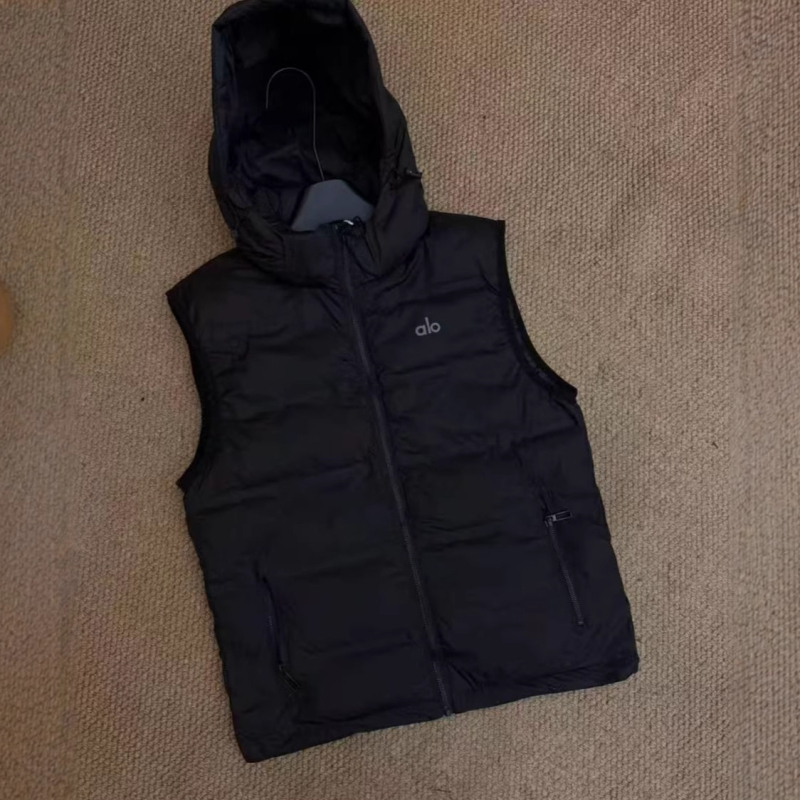 Muška kapuljačasta puffer vest – debeli poliester punjenje, poliester tkanina, ležerni kroj, jesen-zima