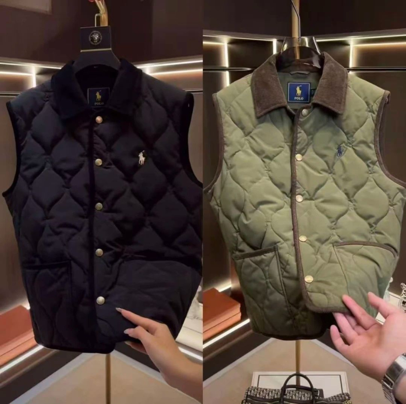 Muška lagano topla pamučna vesta za jesen i zimu s reverom, casual stil